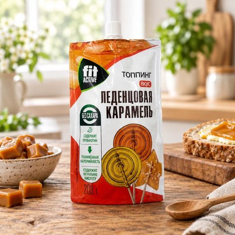 Фит Топпинг Леденцовая Карамель дой-пак 200гр 10шт