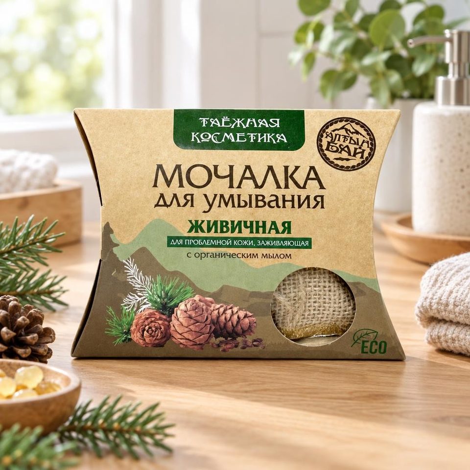 Алтын бай Мочалка для умывания Живичная 60гр