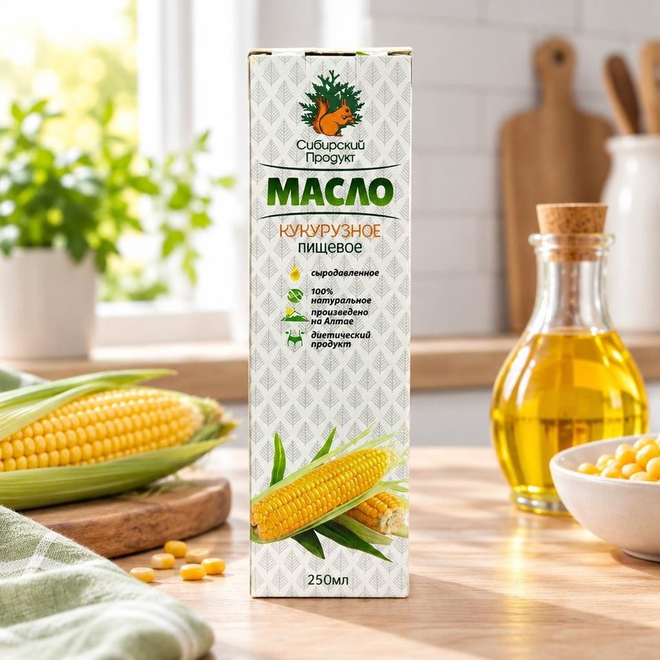 Масло нерафинированное пищевое Сибирское кукурузное 250 мл
