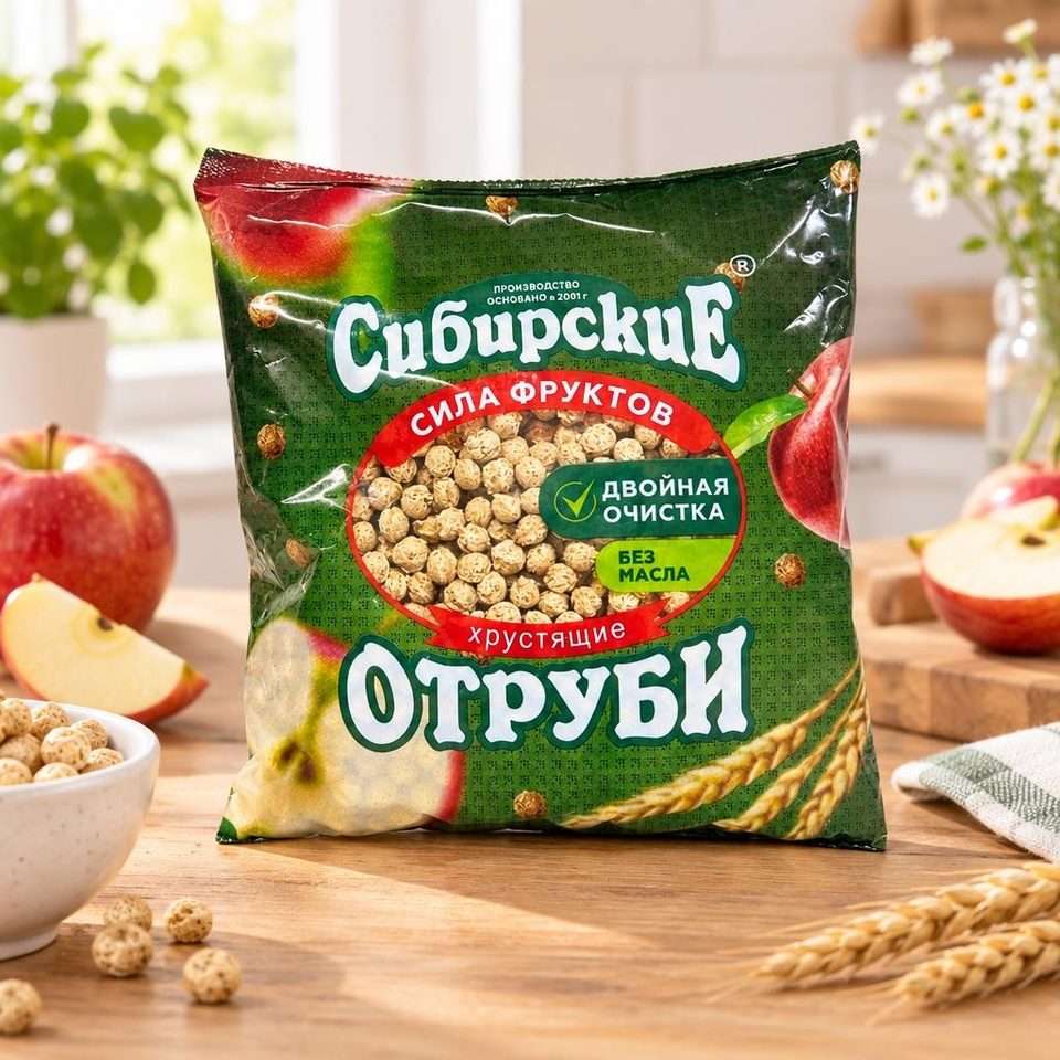 Сибирские отруби хрустящие Сила фруктов 100 гр 25шт