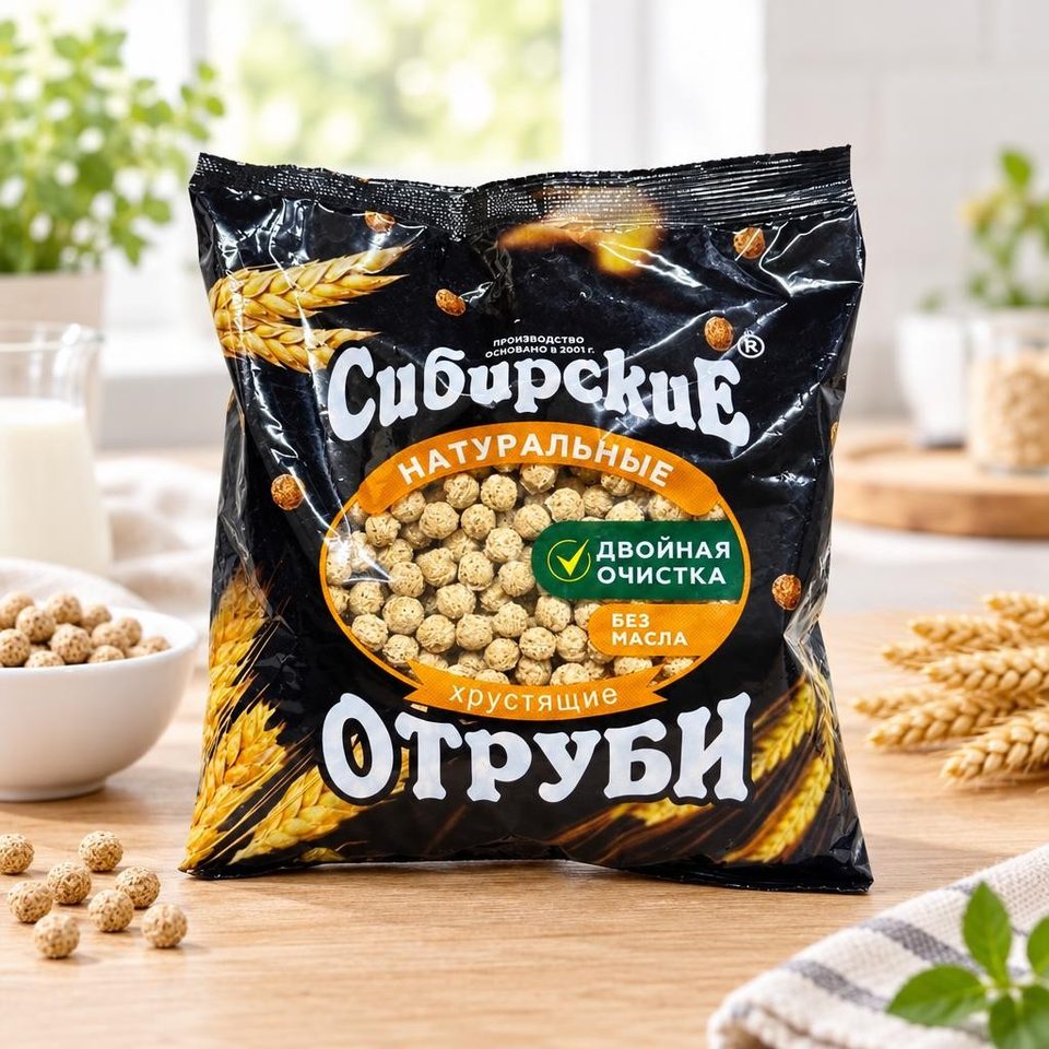 Сибирские отруби хрустящие Натуральные 100 гр 25шт