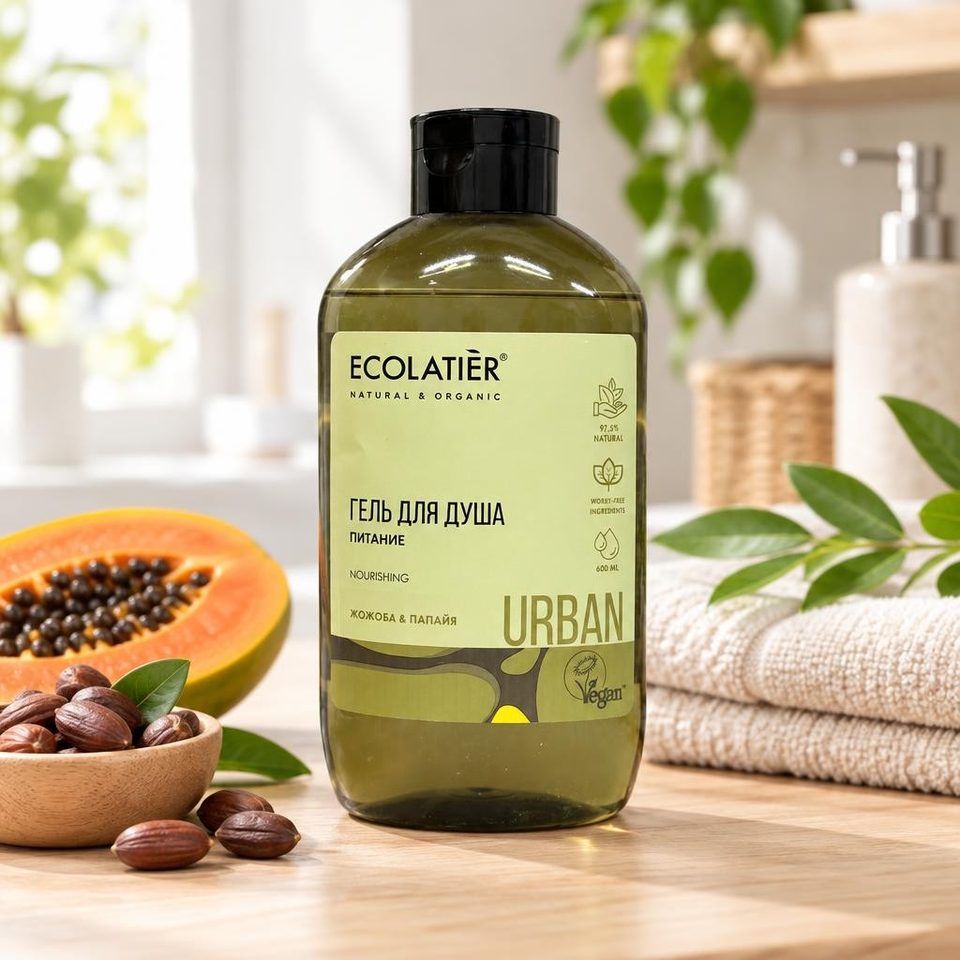 ECOLATIER URBAN Гель для душа Питание Жожоба и папайя 600мл 8шт