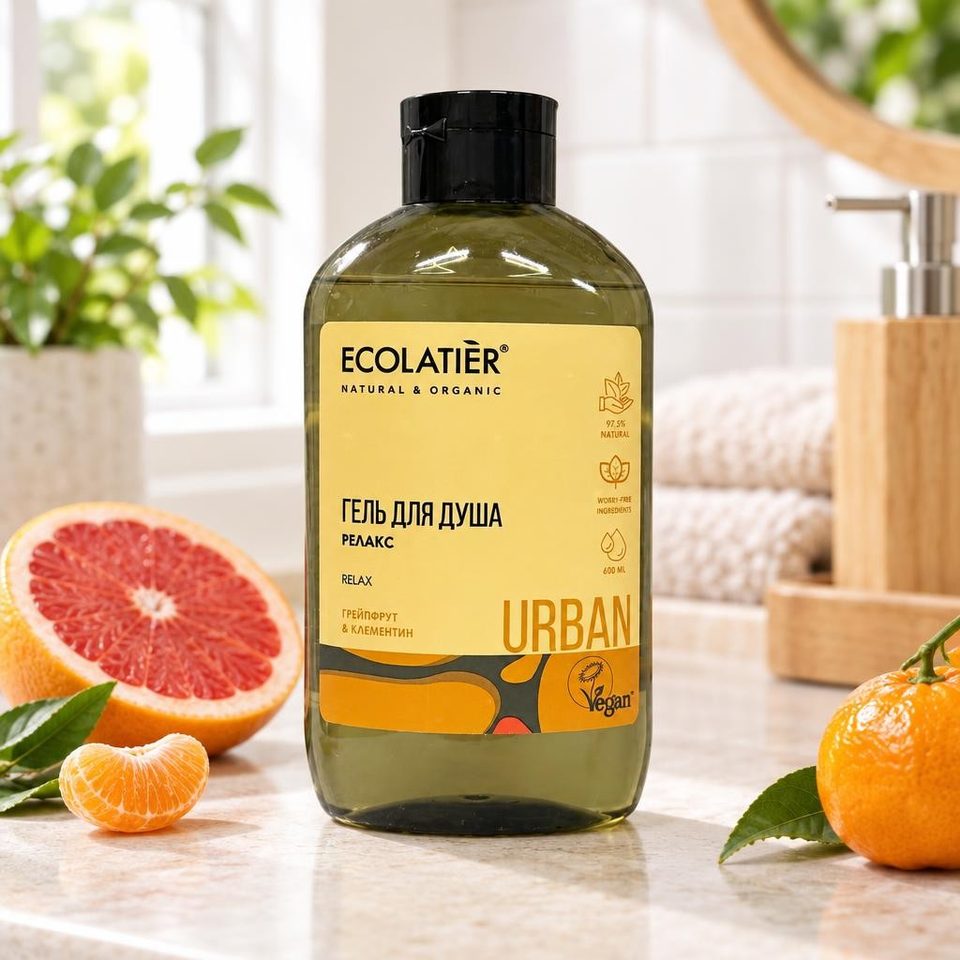 ECOLATIER URBAN Гель для душа Релакс Грейпфрут и Клементин 600мл 8шт