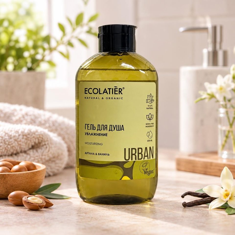 ECOLATIER URBAN Гель для душа Увлажнение Аргана и Ваниль 600мл 8шт