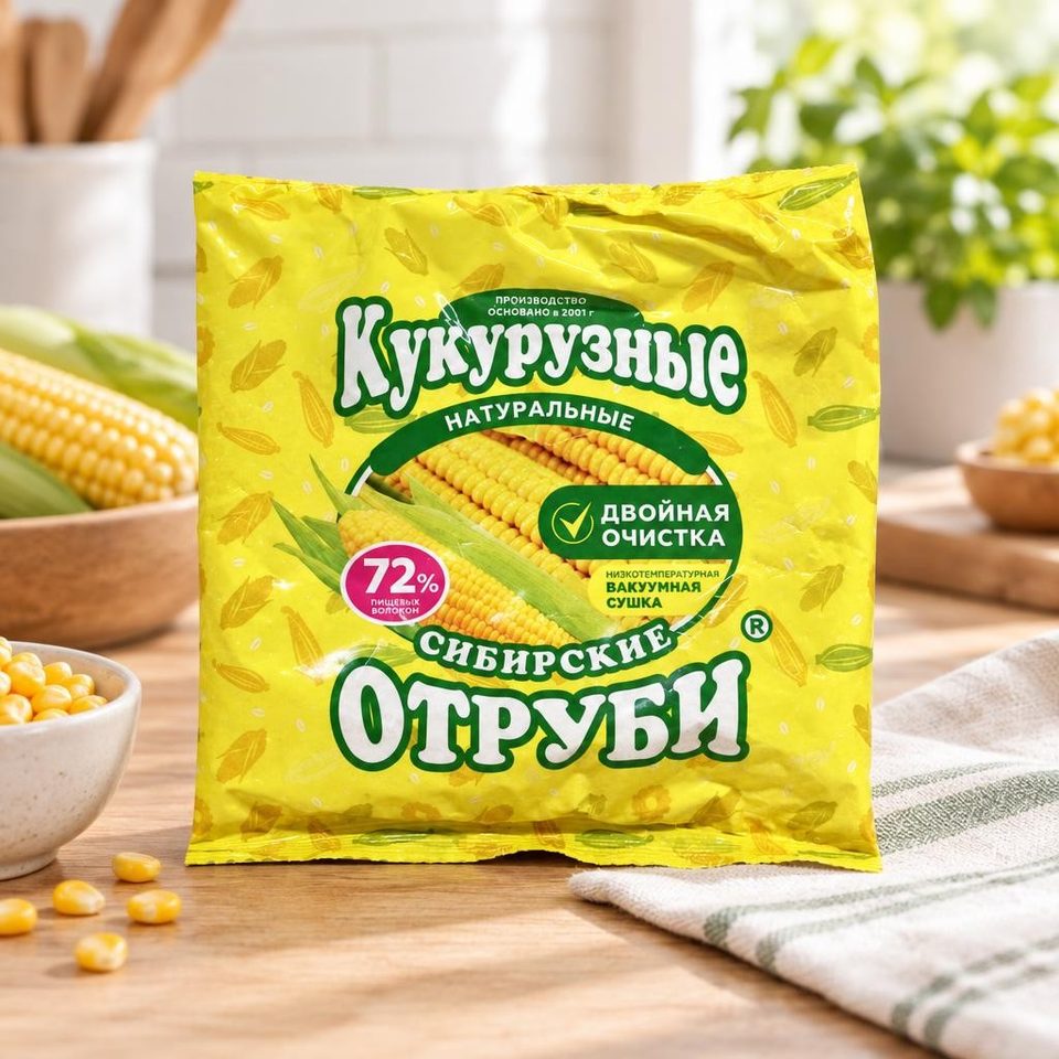 Сибирская клетчатка Сибирские отруби "Кукурузные" натуральные 180гр 20шт