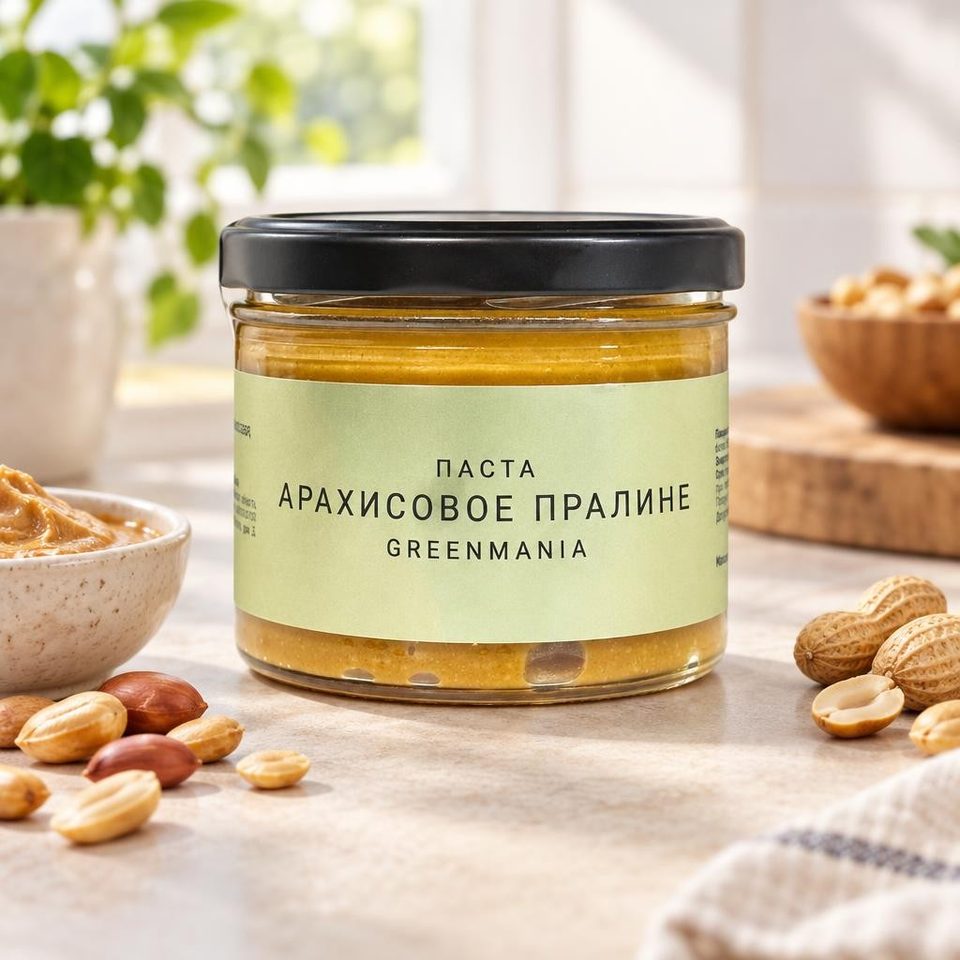 Паста Greenmania Арахисовое пралине 200гр