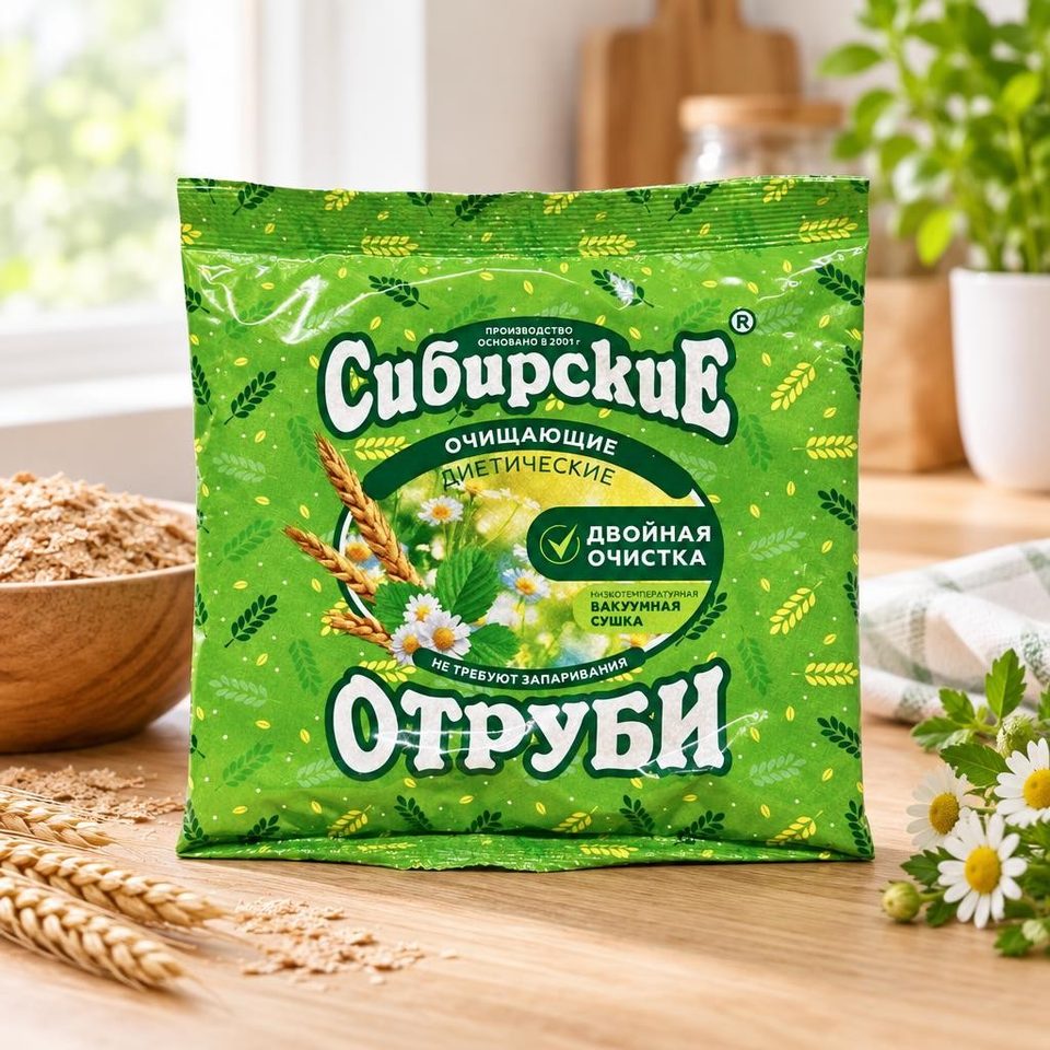 Сибирская клетчатка Отруби Пшеничные очищающие 200гр 20шт