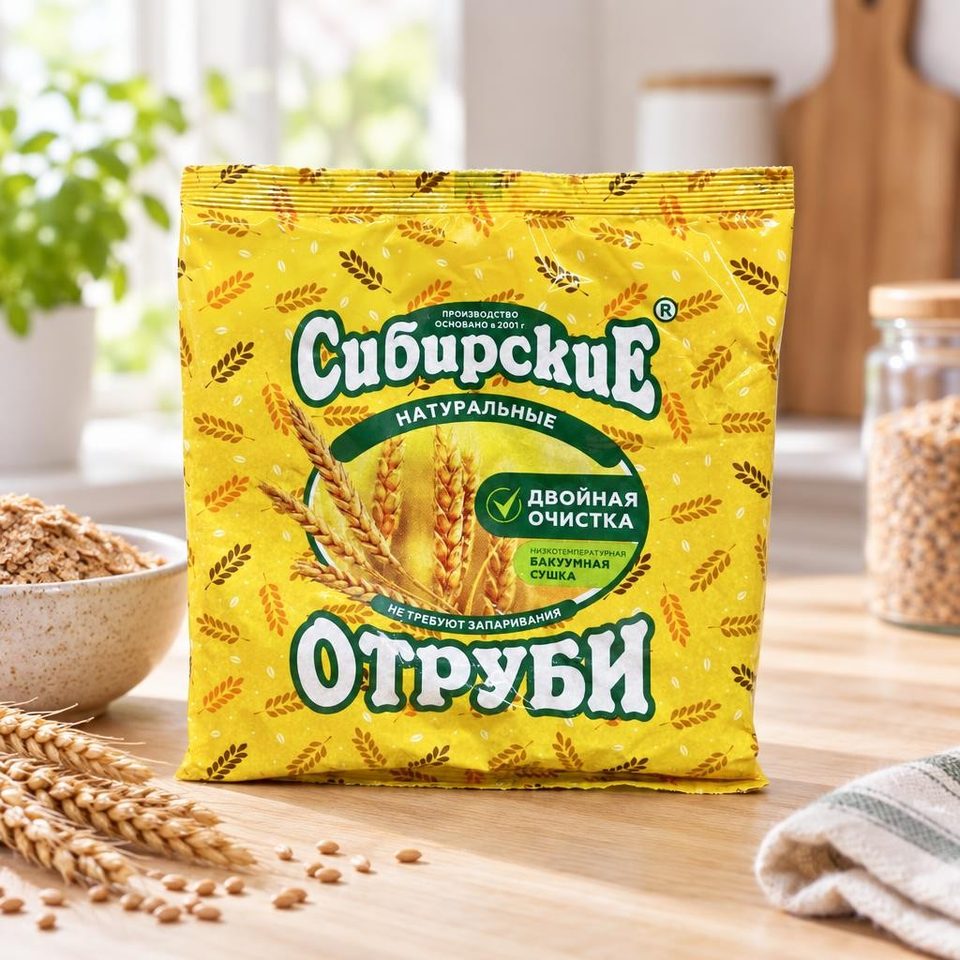 Сибирская клетчатка Отруби Пшеничные натуральные 200гр 20шт