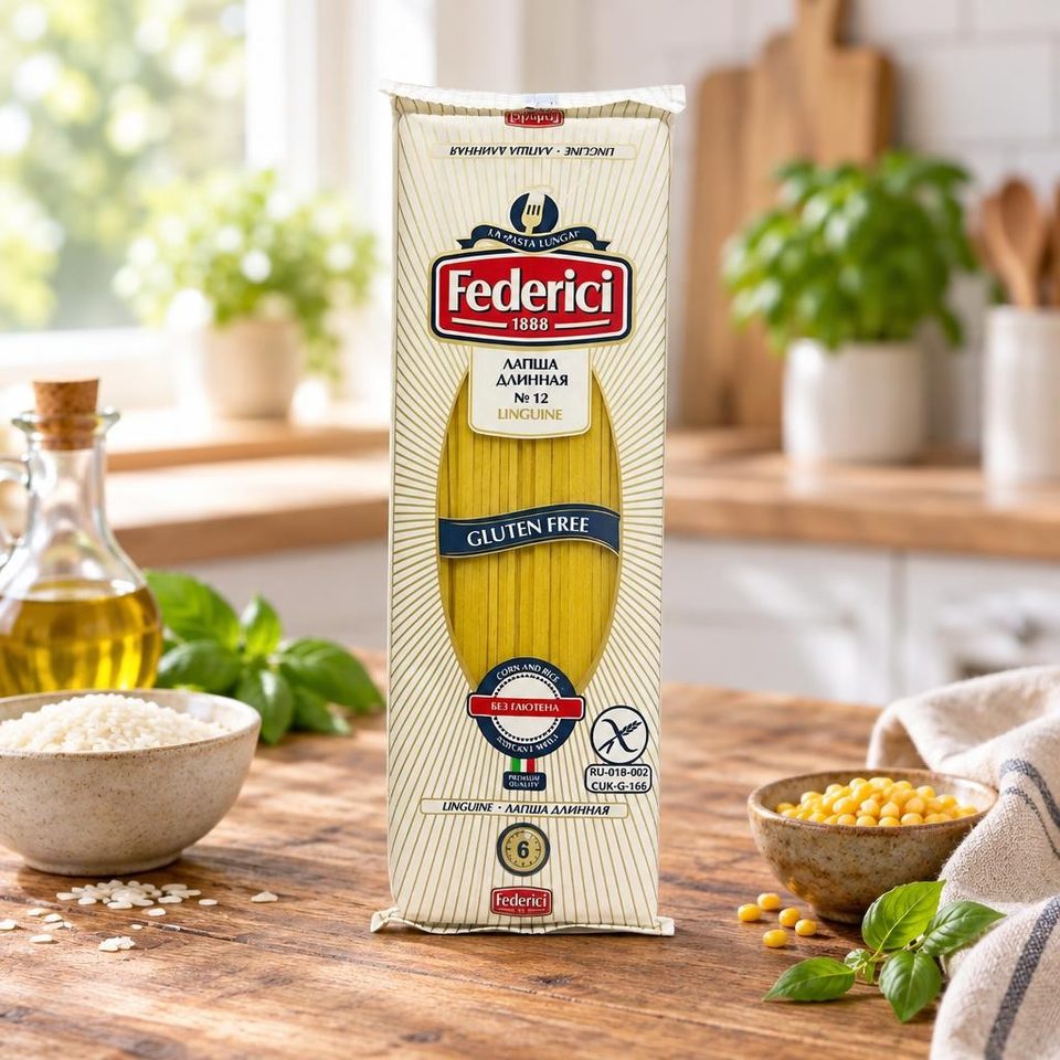 Federici Linguine Изделия макаронные без глютена Лапша длинная 400гр 12шт