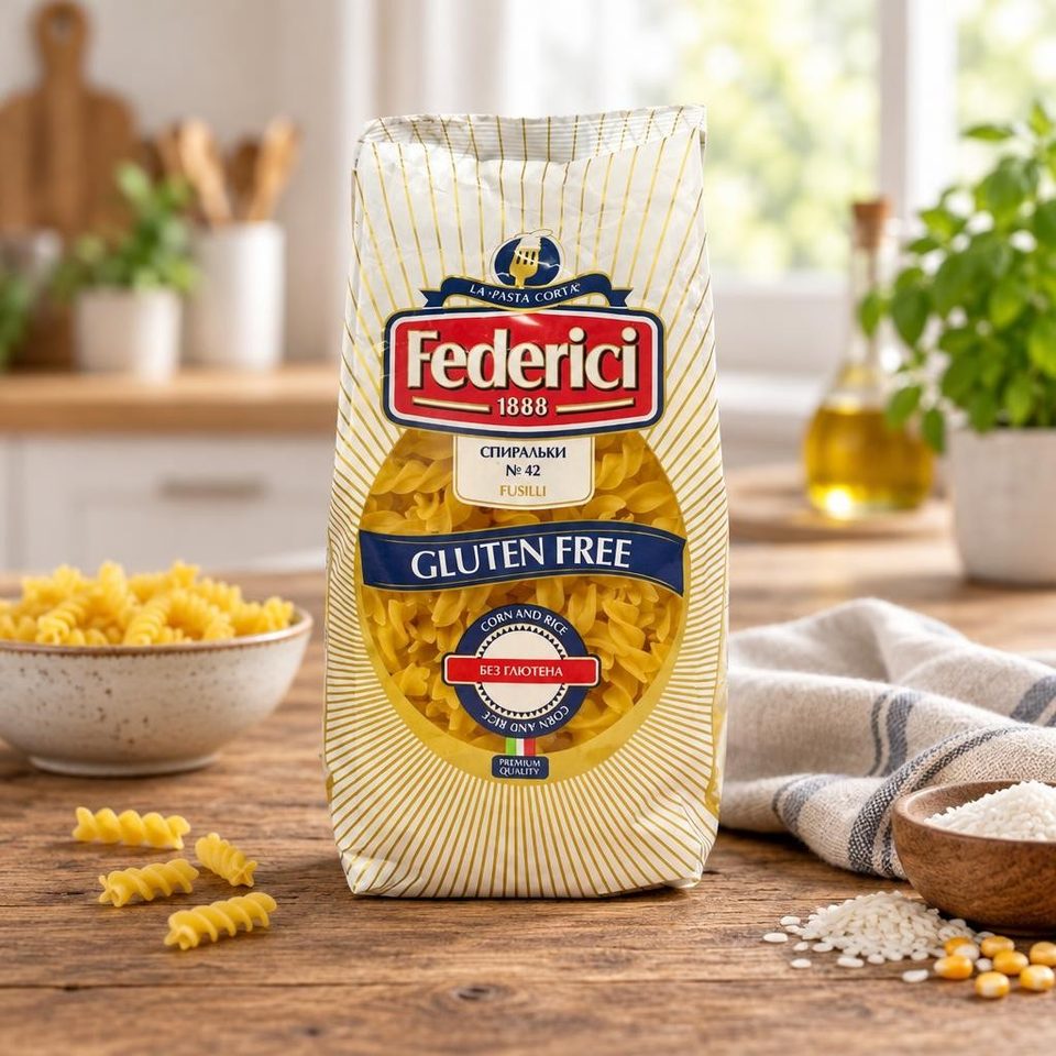 Federici Fusilli Изделия макаронные без глютена Спиральки 400гр 12шт