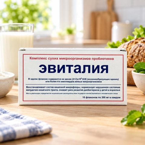 Эвиталия Комплекс сухих микроорганизмов пробиотиков фл.№10