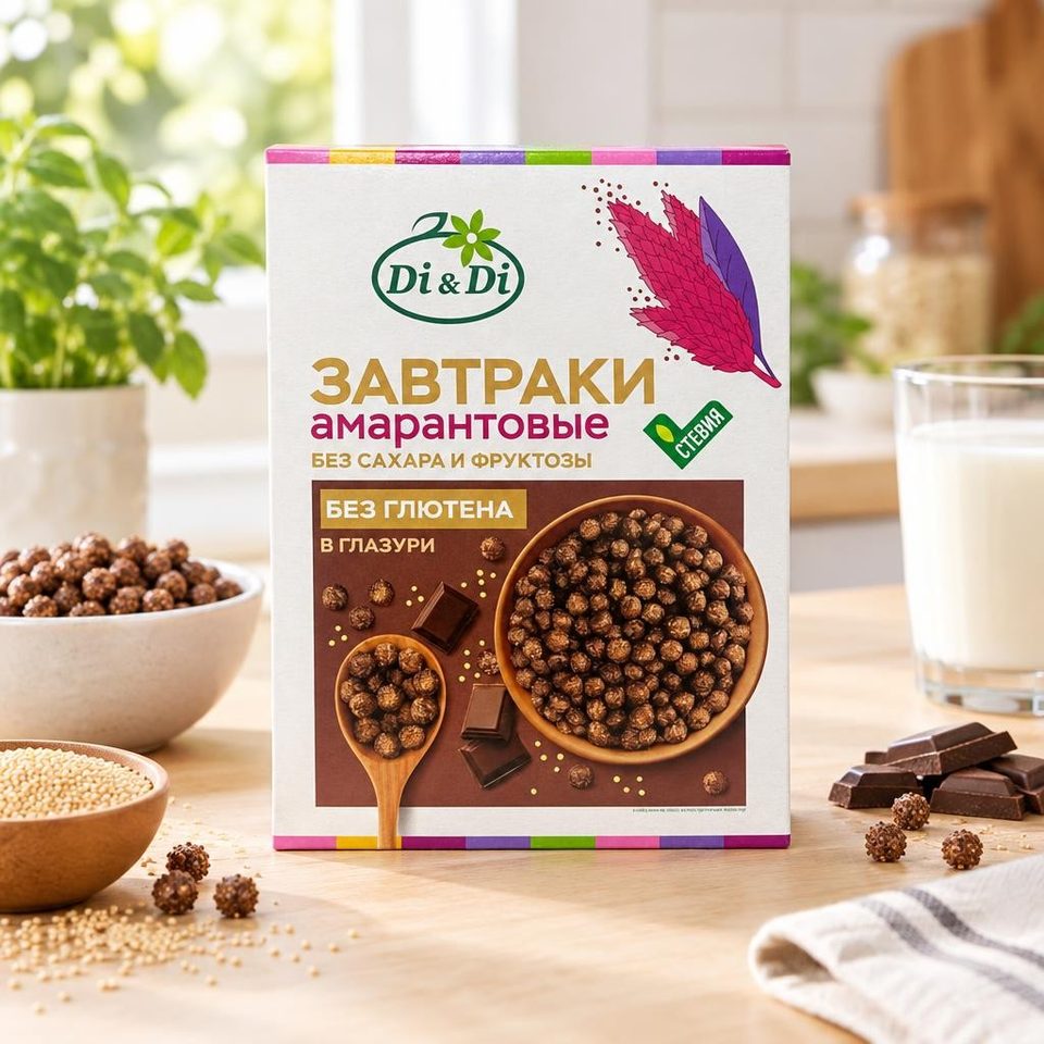 Завтраки амарантовые Di&Di в глазури 250 гр 20 шт