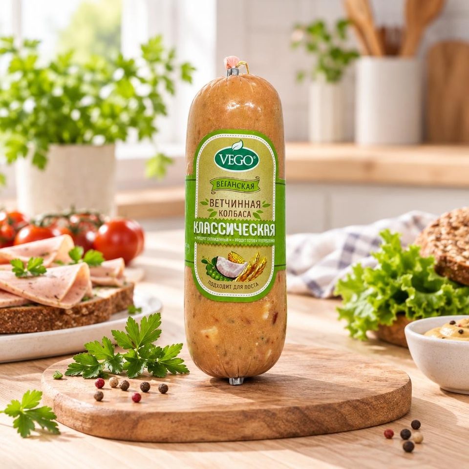 Продукт растительный Колбаса Ветчинная Классическая 400 гр
