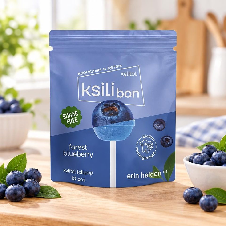 Ksilibon Lollipop Лесная голубика, в zip-пакете 10шт