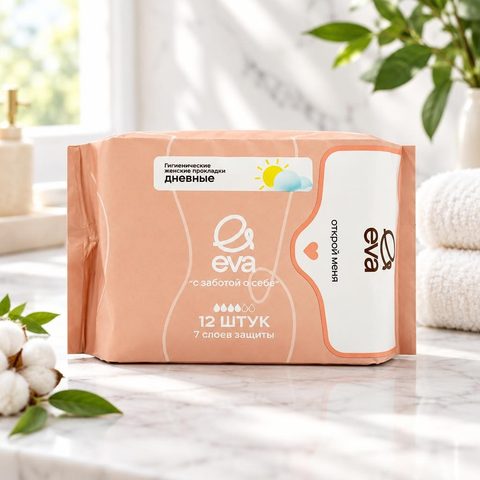 NEW EVA SANITARY NAPKIN/ЖЕНСКИЕ ПРОКЛАДКИ (DAY) 245 х 170 мм (12шт, 48уп. в коробке)
