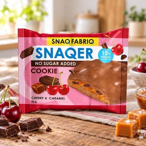SNAQ FABRIQ Печенье глазированное шоколадное Вишня и карамель 45гр 10шт
