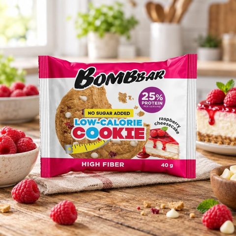 BOMBBAR Печенье неглазированное со вкусом Малиновый чизкейк 40гр 12 шт