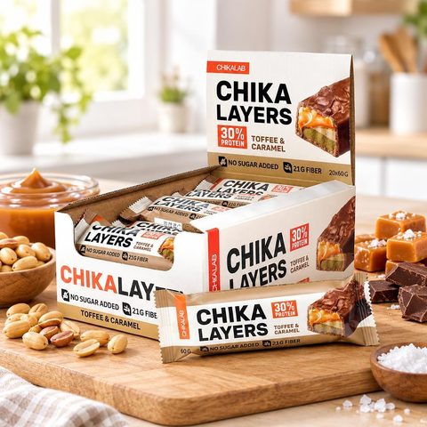 Chikalab Layers Батончик глазированный Соленая карамель и Арахис 45гр 15шт