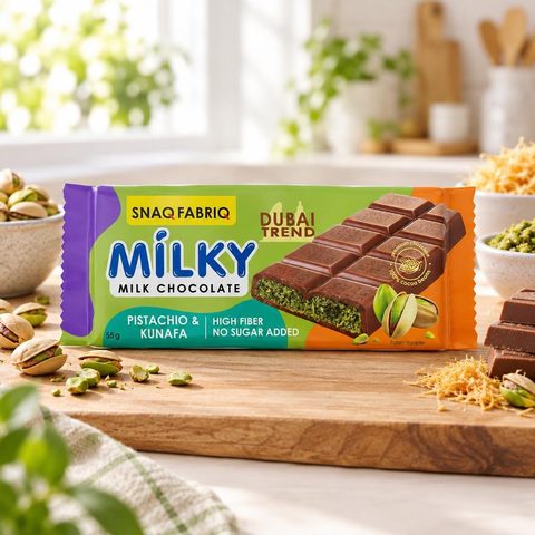 SNAQ FABRIQ Молочный шоколад с фисташковой пастой и хрустящим тестом 55гр 30шт