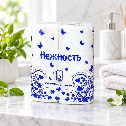 Нежность Бумажные полотенца 2шт
