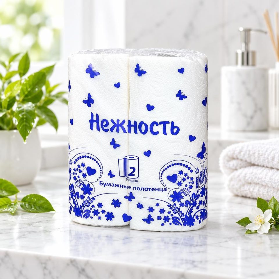 Нежность Бумажные полотенца 2шт