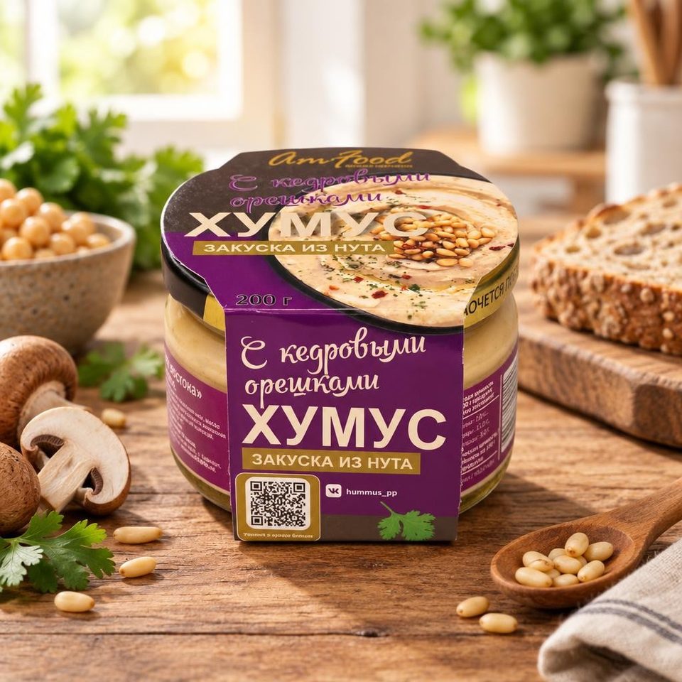 Закуска Тайна Востока-хумус С грибами 200гр 12шт