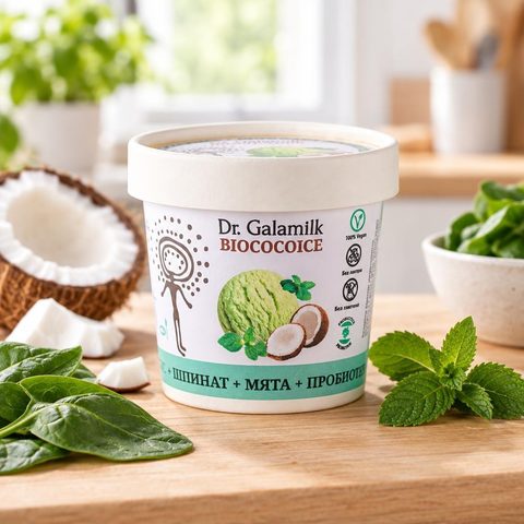 Galamilk Десерт взбитый замороженный Кокос шпинат мята 100гр