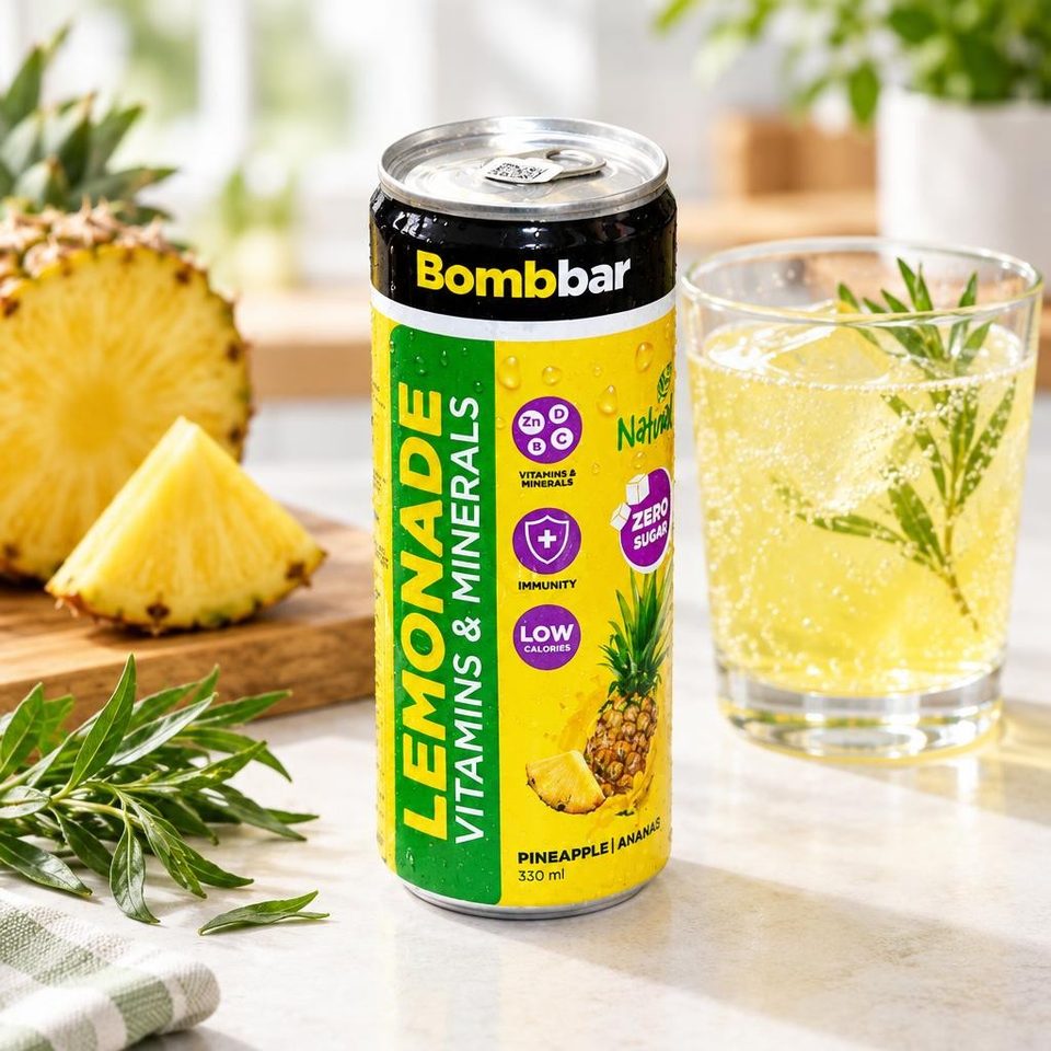 Bombbar Напиток безалкогольный газированный Лимонад со вкусом тархуна 330мл12 шт
