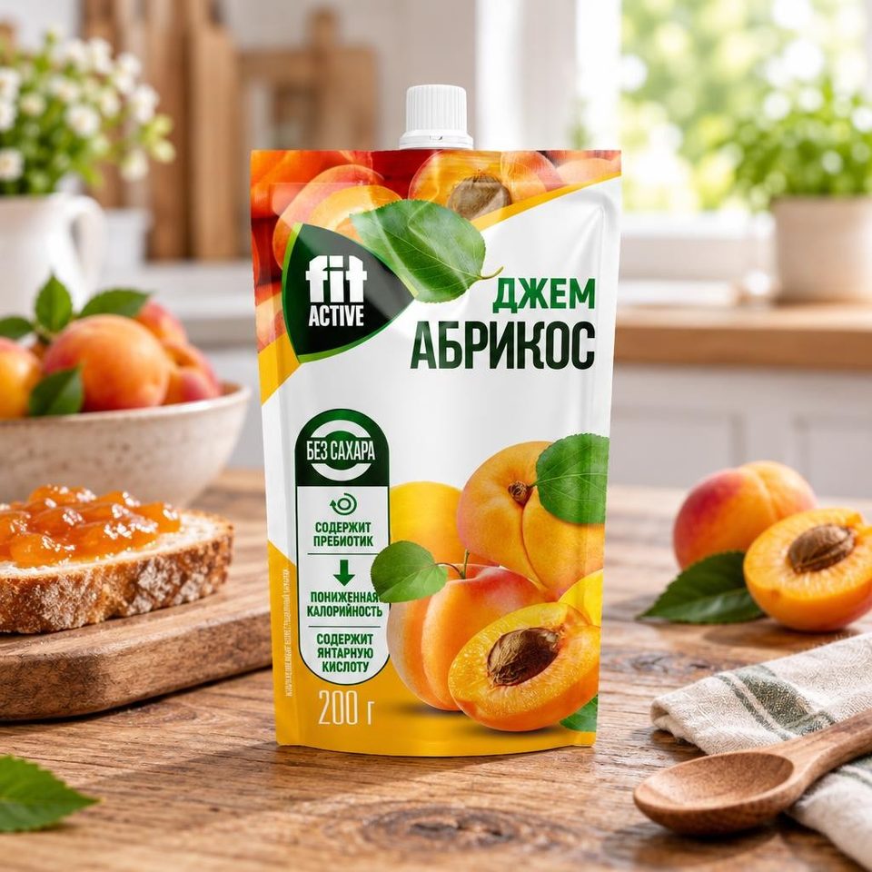 Фит Джем Абрикос Дой-пак 200гр 10шт