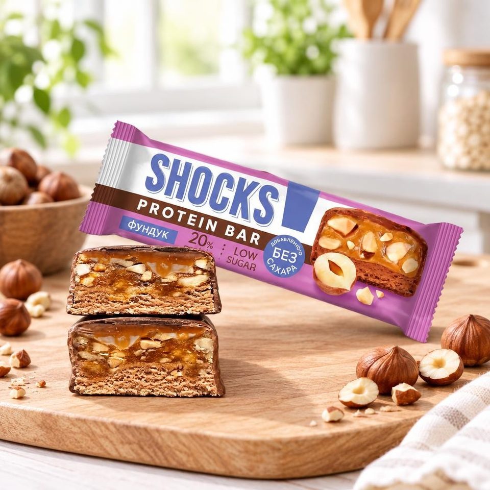 Батончик глаз. Shocks Фундук 50гр 12шт