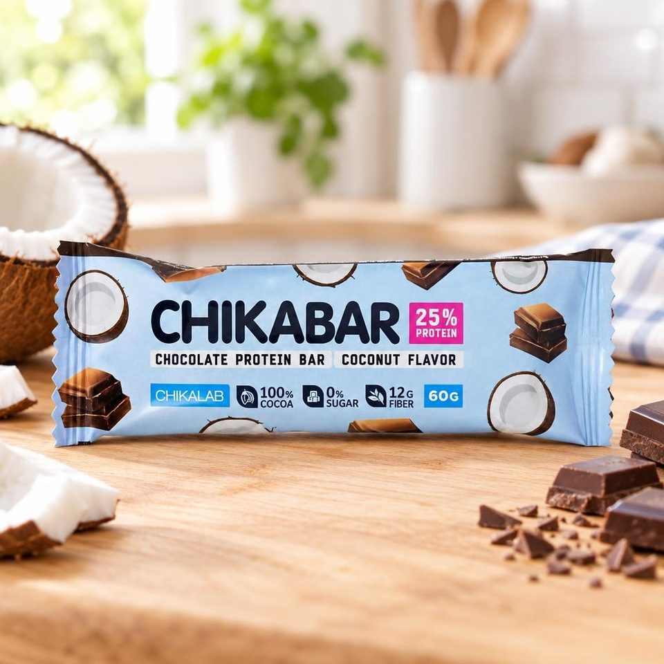 Chikalab Батончик глазированный с начинкой 45гр Кокос 15шт
