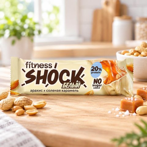 Батончик глаз. FitnesShock Соленый арахис 50 гр 12шт