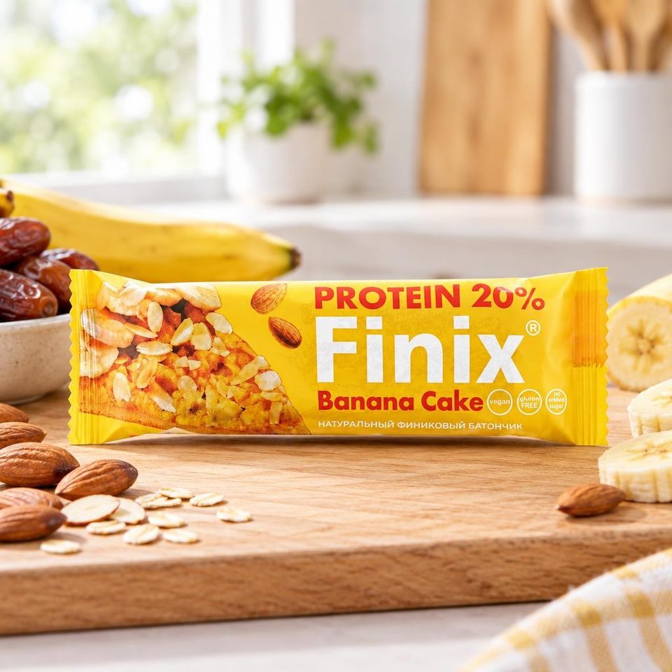 Finix Финиковый батончик с протеином бананом миндалем Банана Кейк 30г