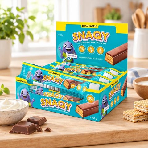 SNAQ FABRIQ Батончик глазированный вафельный Сливочный крем 23гр 28шт
