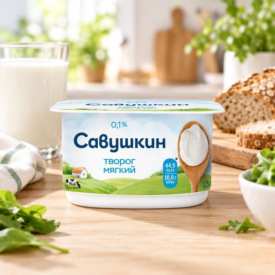 творог мягкий нежный обезжиренный 125 гр савушкин продукт