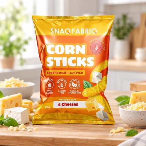 SNAQ FABRIQ Кукурузные палочки со вкусом Четыре сыра 60 гр 14 шт
