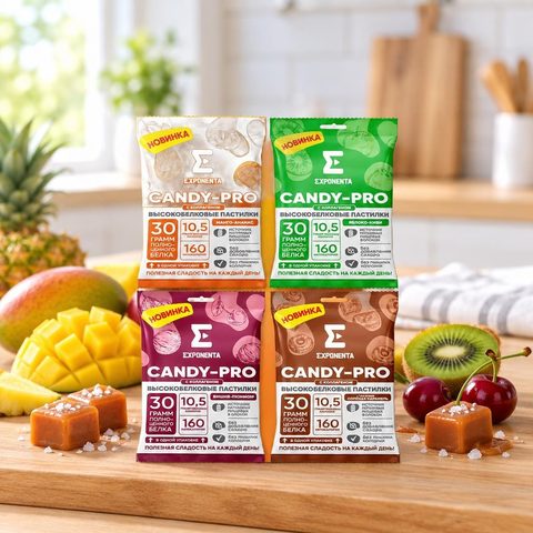 EXPONENTA CANDY-PRO высокобелковые пастилки Тоффи-солёная карамель