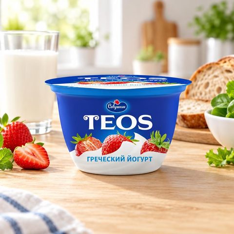 Йогурт Теос Про клубника 330гр