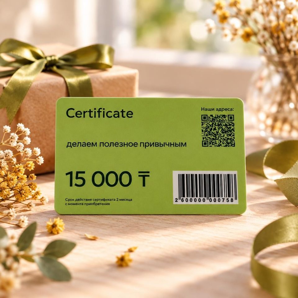 Подарочный сертификат 15 000 ₸