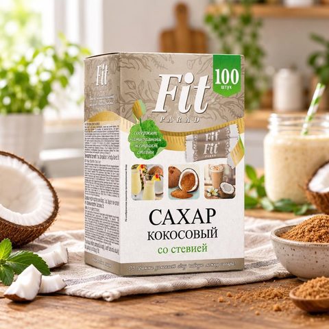 Фитпарад Кокосовый сахар со стевией дойпак 150гр 12шт