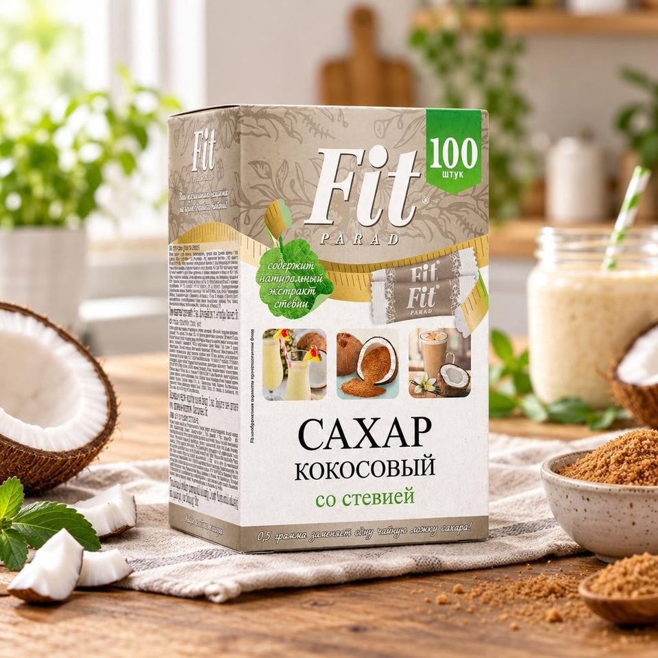 Фитпарад Кокосовый сахар со стевией дойпак 150гр 12шт