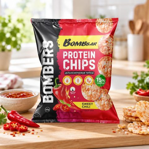 Bombbar Чипсы ц/з со вкусом Сладкий чили 50гр 14шт