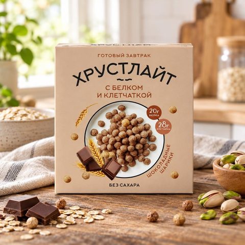 Здравушка Хрустики Овсяные шоколад с фисташкой 150гр