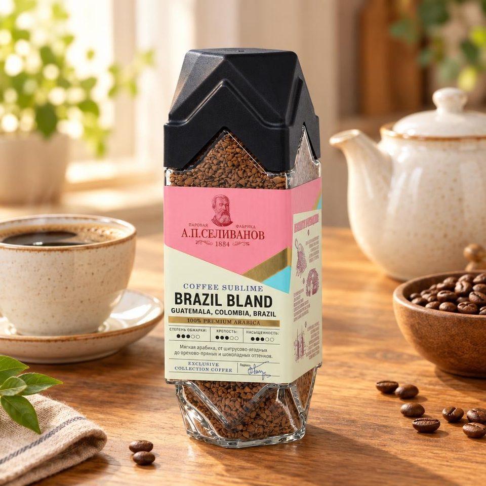 Кофе сублимированный Селиванов Brazil Bland 190 гр 8 шт