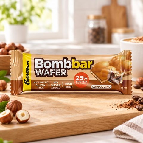 BOMBBAR Батончик вафельный с молочно-ореховой пастой со вкусом Капучино 32 гр 20 шт