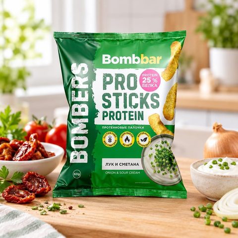 Bombbar Кукурузные палочки протеиновые со вкусом Вяленые томаты 60 гр 16 шт