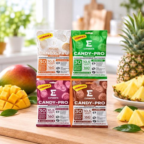 EXPONENTA CANDY-PRO высокобелковые пастилки Манго-ананас