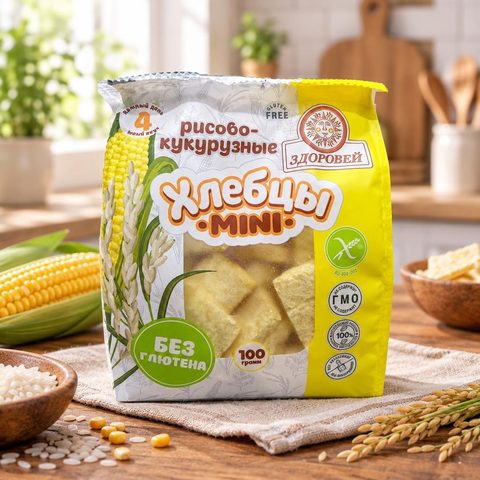 Здоровей Хлебцы Mini Рисово-кукурузные 100гр 24шт