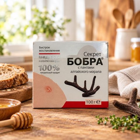 Медовая композиция Секрет бобра с пантами алтайского марала Быстрое восстановление 100 г