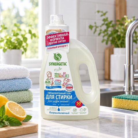 Синергетик гель для стирки Pure 1.5л 6шт
